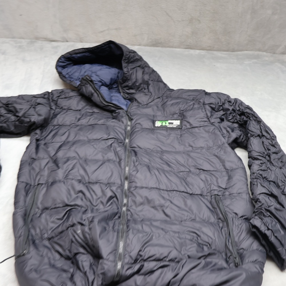 Flylow Jacket Men Large Black Hooded Winter Ski Snow Quilted Puffer Outdoor LOGO